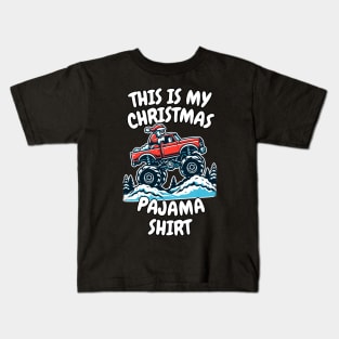 MATCHING FAMILY This is My Christmas Monster Truck Pajama Shirt | Xmas | Holiday | Merry Christmas | Christmas gift Kids T-Shirt